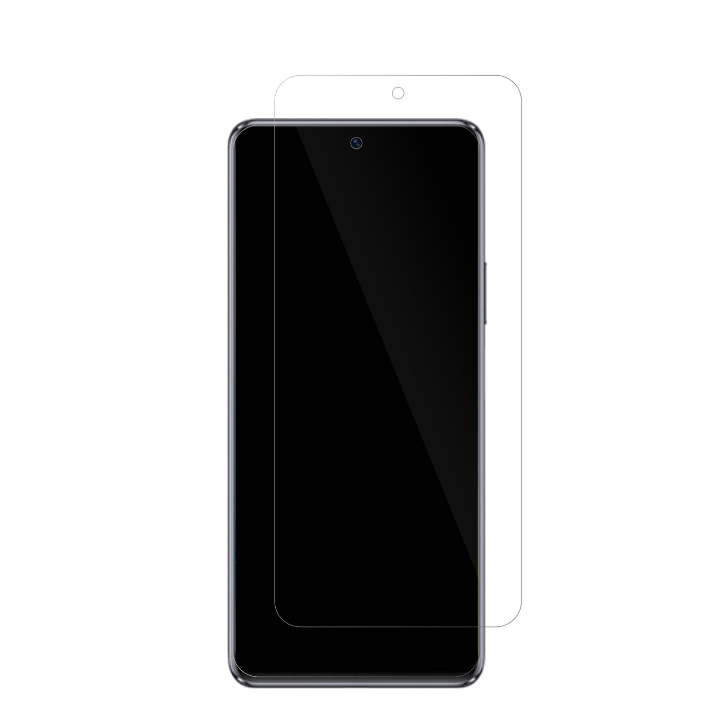Wiko5G mit aufgebrachter dipos Displayschutzfolie, glasklare Darstellung ohne Einschränkungen