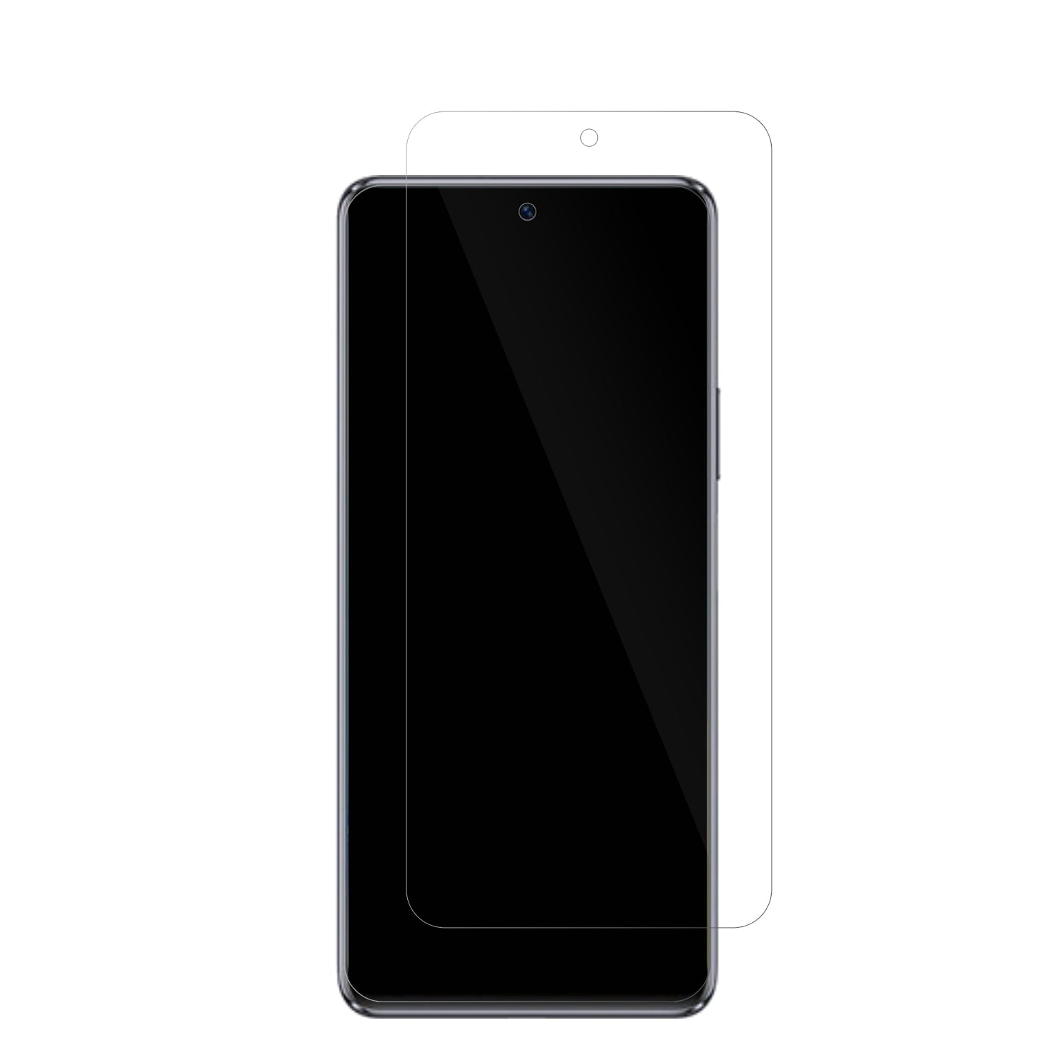 Wiko5G mit aufgebrachter dipos Displayschutzfolie, glasklare Darstellung ohne Einschränkungen