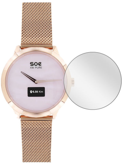 X-WATCHSOE XW Pure mit aufgebrachter dipos Displayschutzfolie, glasklare Darstellung ohne Einschränkungen