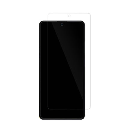 XiaomiMI Poco X5 Pro mit aufgebrachter dipos Displayschutzfolie, glasklare Darstellung ohne Einschränkungen