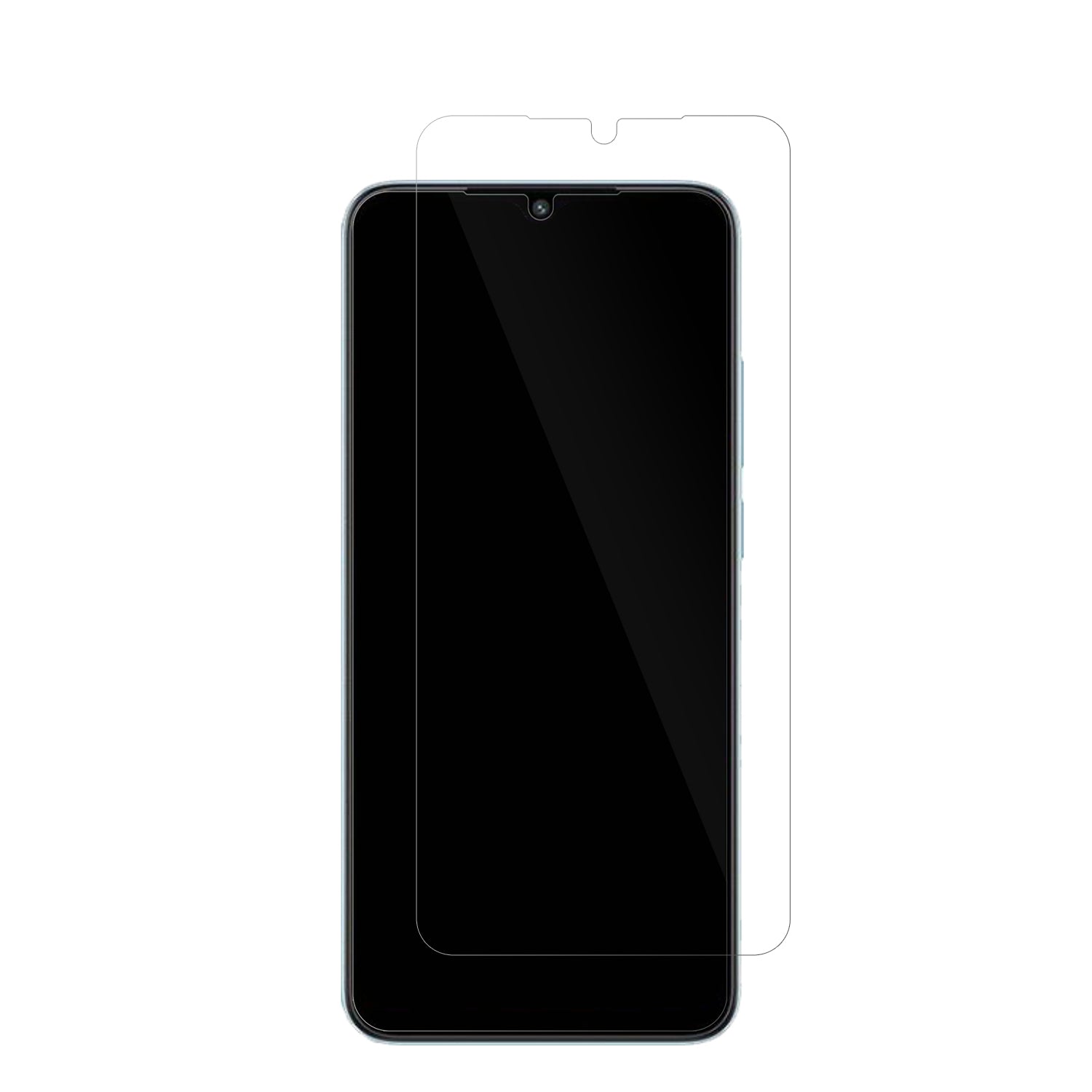 XiaomiPoco C51 mit aufgebrachter dipos Displayschutzfolie, glasklare Darstellung ohne Einschränkungen
