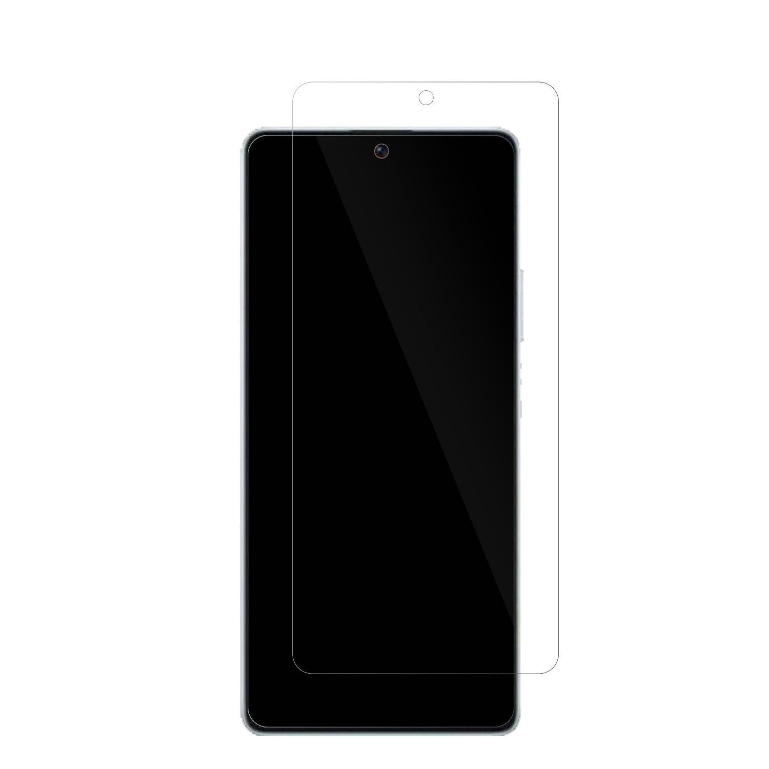 XiaomiPoco F5 mit aufgebrachter dipos Displayschutzfolie, glasklare Darstellung ohne Einschränkungen