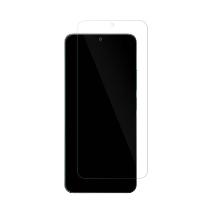 XiaomiPoco M7 5G mit aufgebrachter dipos Displayschutzfolie, glasklare Darstellung ohne Einschränkungen