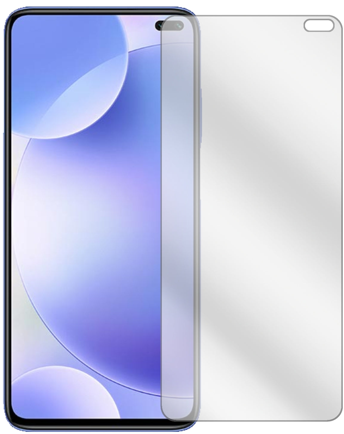 XiaomiPOCO X2 mit aufgebrachter dipos Displayschutzfolie, glasklare Darstellung ohne Einschränkungen