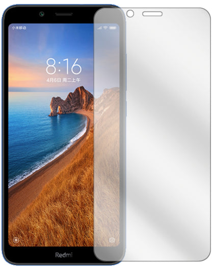 XiaomiRedmi 7A mit aufgebrachter dipos Displayschutzfolie, glasklare Darstellung ohne Einschränkungen