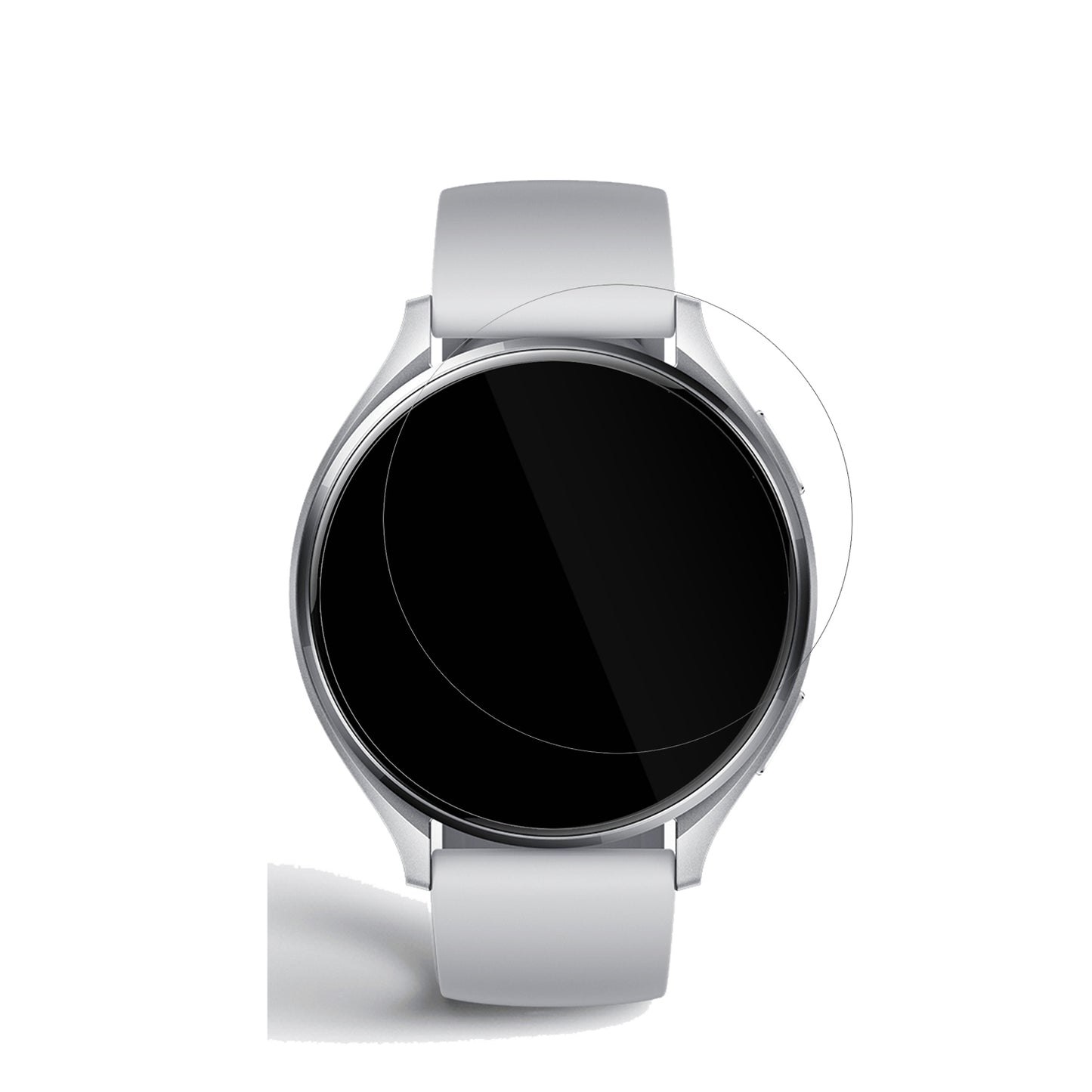 XiaomiWatch 2 mit aufgebrachter dipos Displayschutzfolie, glasklare Darstellung ohne Einschränkungen