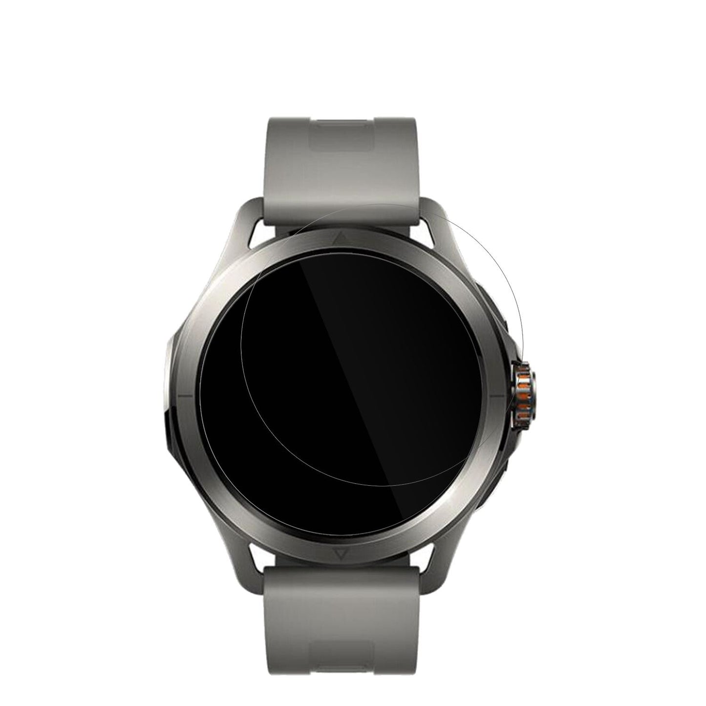 XiaomiWatch S4 mit aufgebrachter dipos Displayschutzfolie, glasklare Darstellung ohne Einschränkungen