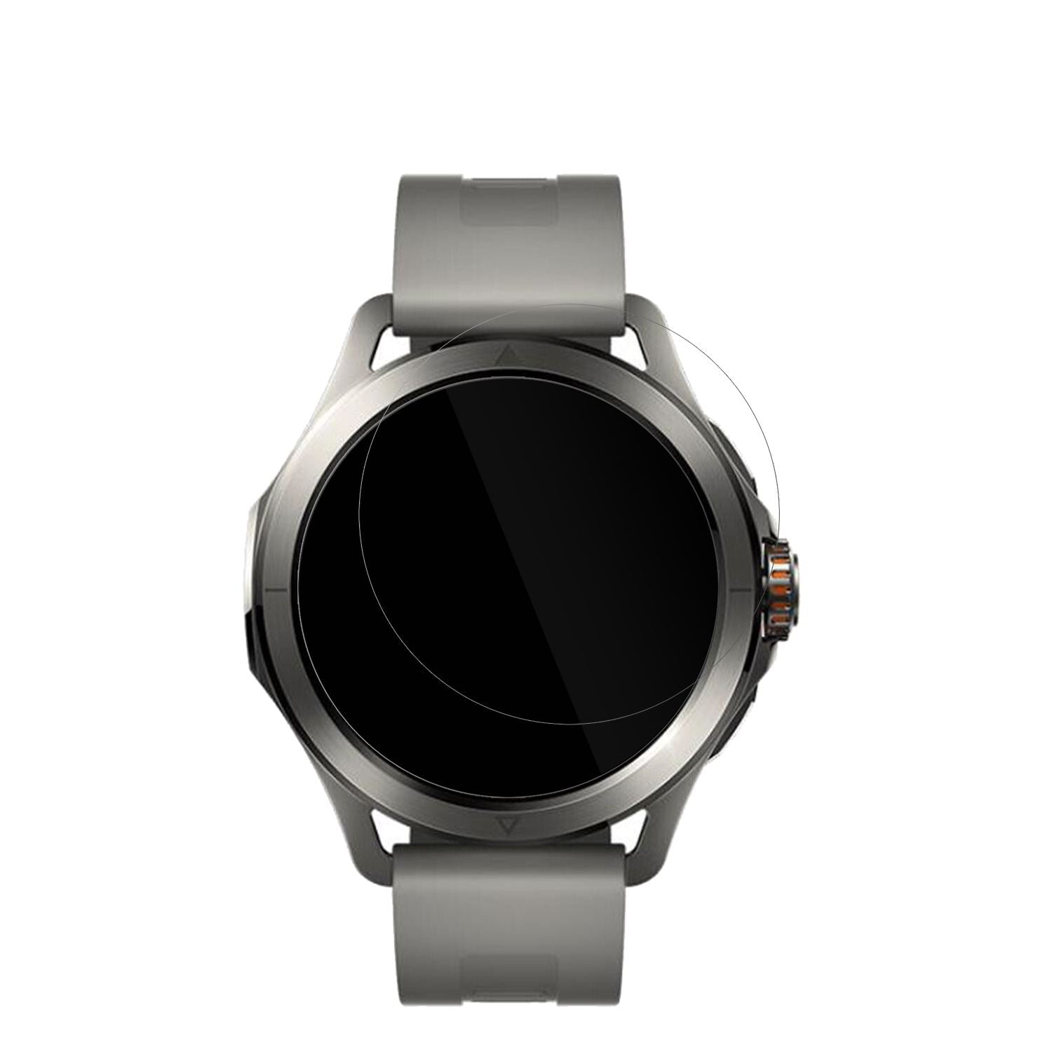 XiaomiWatch S4 mit aufgebrachter dipos Displayschutzfolie, glasklare Darstellung ohne Einschränkungen