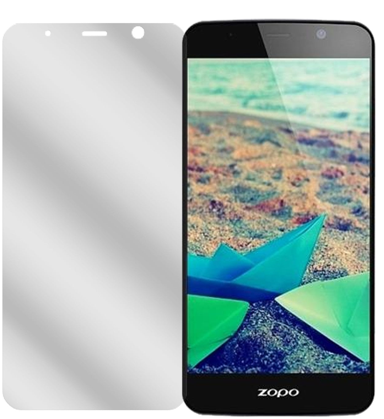 ZOPOHero mit aufgebrachter dipos Displayschutzfolie, glasklare Darstellung ohne Einschränkungen