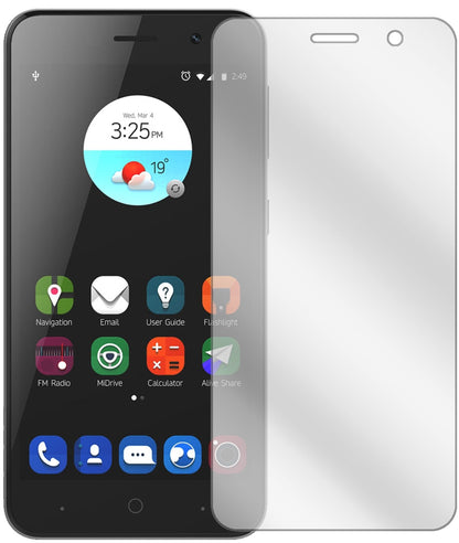 ZTEBlade A520 mit aufgebrachter dipos Displayschutzfolie, glasklare Darstellung ohne Einschränkungen