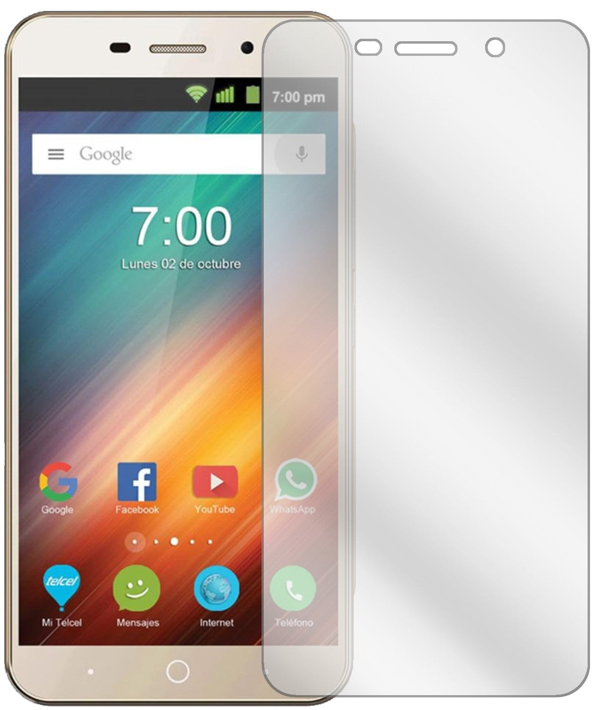ZTEBlade A602 mit aufgebrachter dipos Displayschutzfolie, glasklare Darstellung ohne Einschränkungen