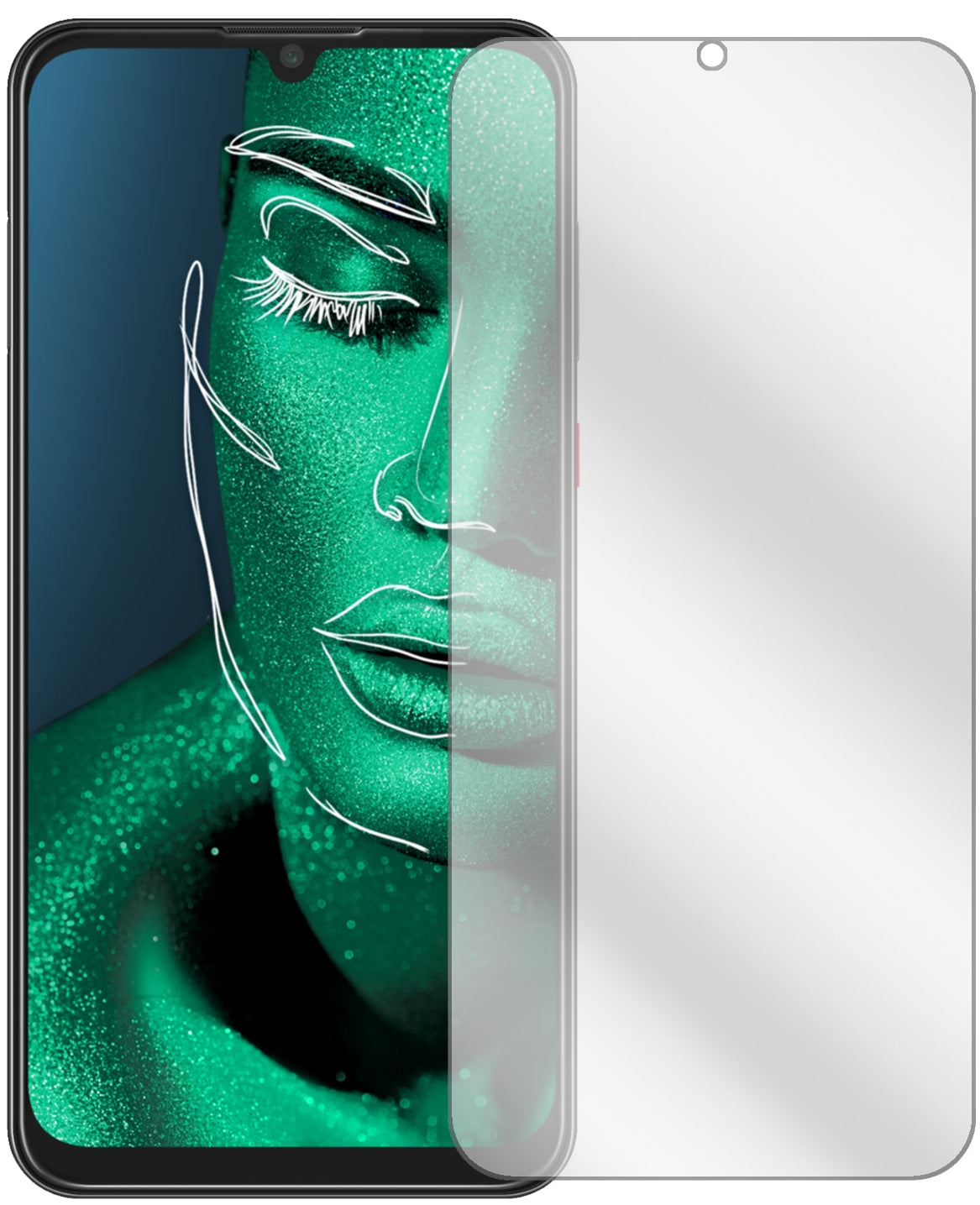 ZTEBlade V10 mit aufgebrachter dipos Displayschutzfolie, glasklare Darstellung ohne Einschränkungen