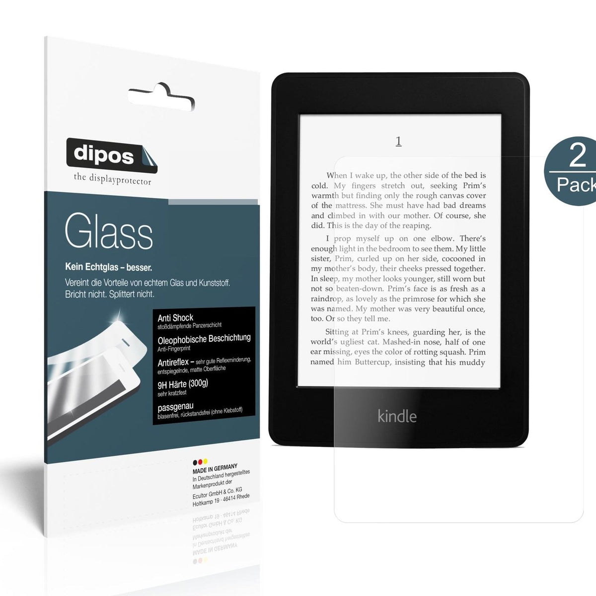 1x 9H Schutzfolie matt für Amazon Kindle Paperwhite Panzerfolie