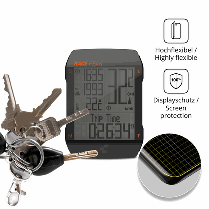 dipos Displayschutz für CUBE Race Peak, mit Blickschutzfilter und perfekter Passform auch für die Rundungen