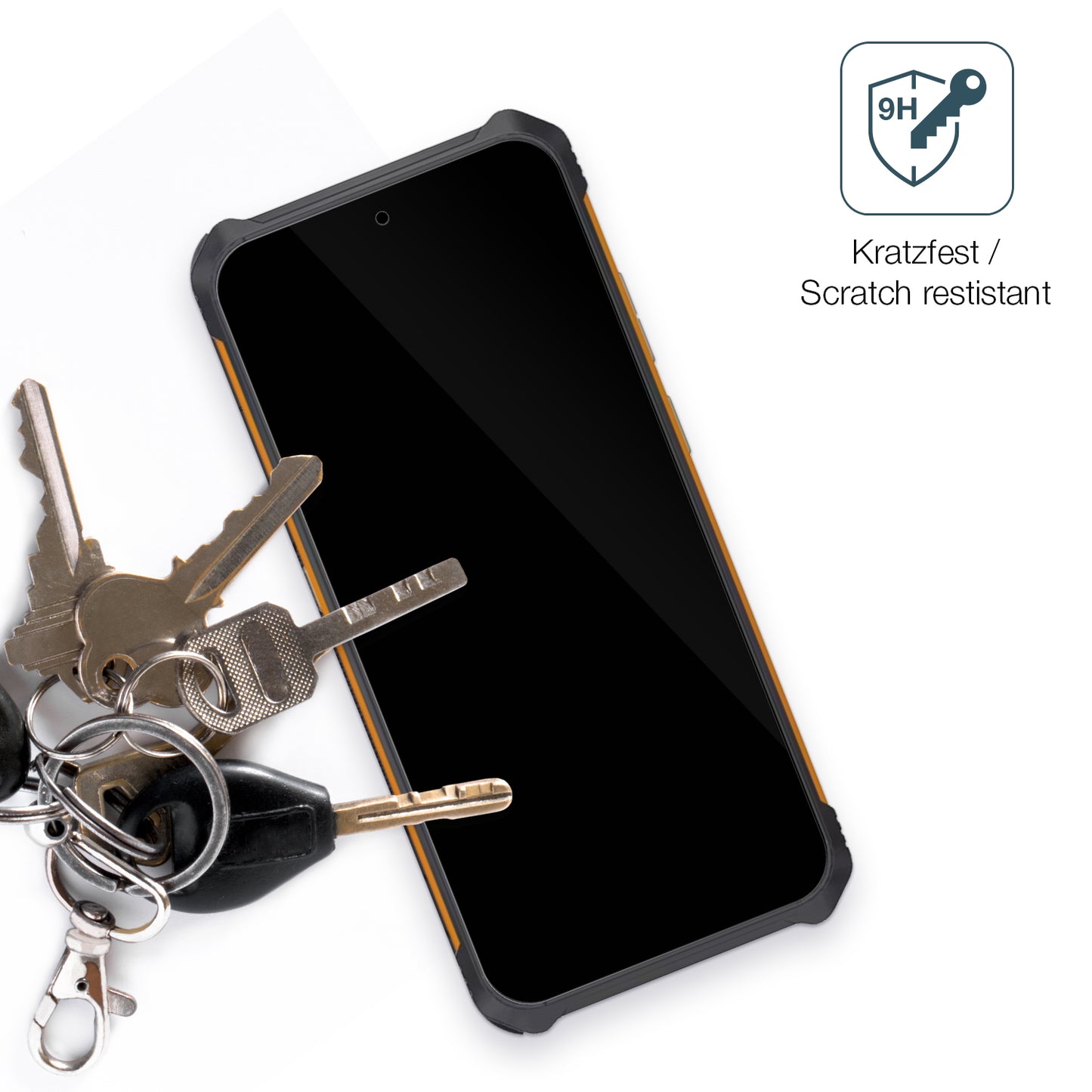 dipos Displayschutz für Cubot KingKong ES, transparente Oberfläche, perfekte Passform auch für die Rundungen