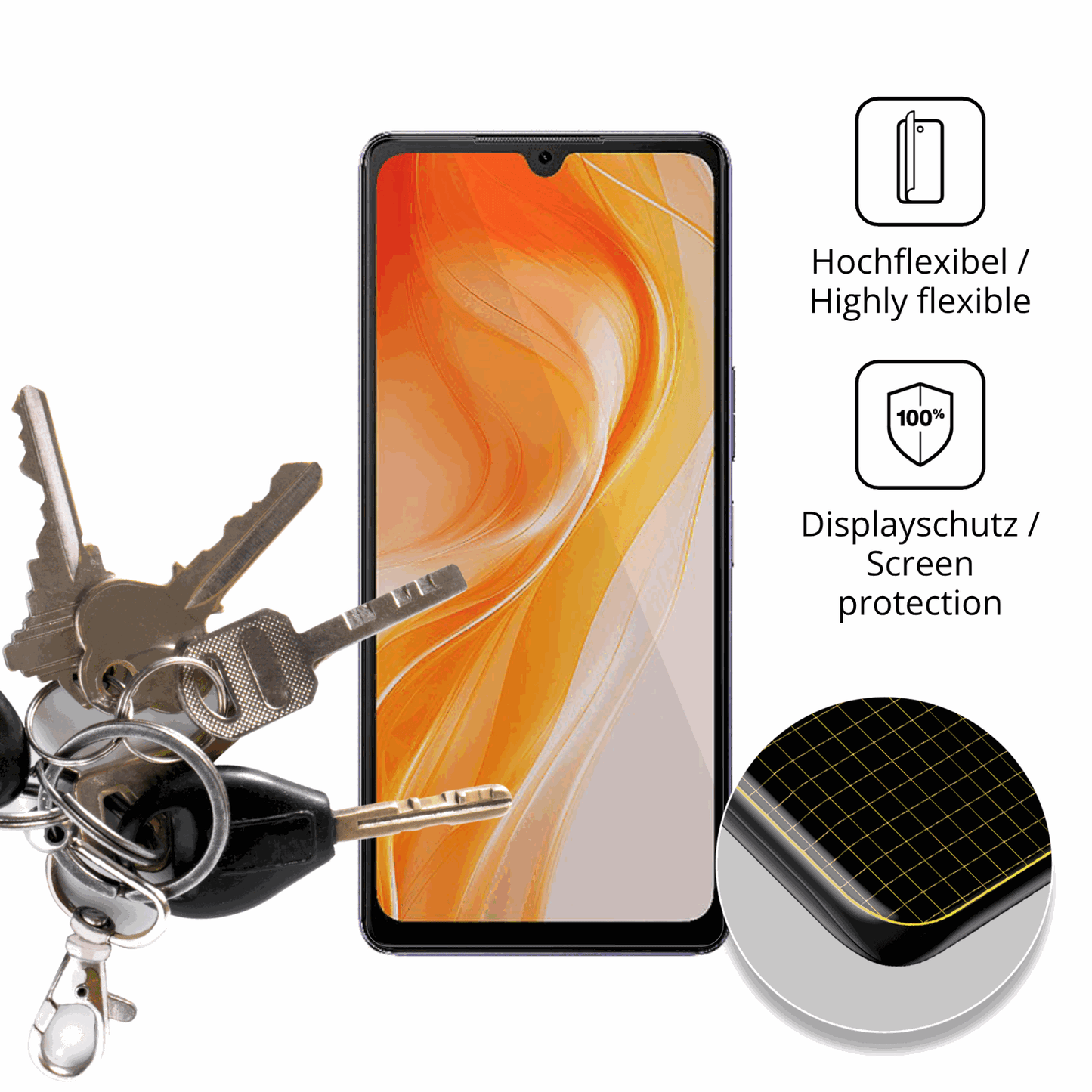 dipos Displayschutz für Cubot P90, transparente Oberfläche, geringe Dicke und perfekte Passform