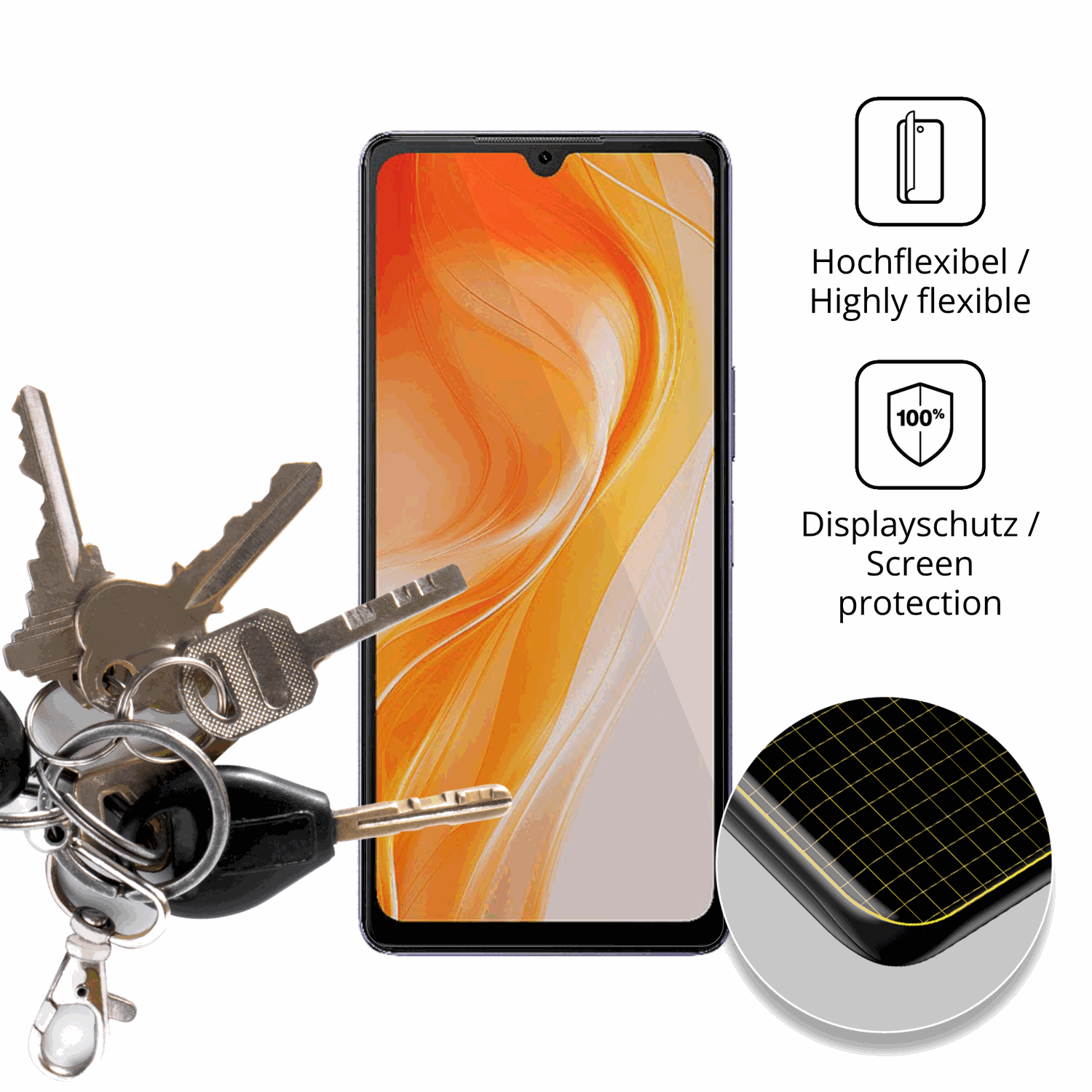 dipos Displayschutz für Cubot P90, transparente Oberfläche, geringe Dicke und perfekte Passform