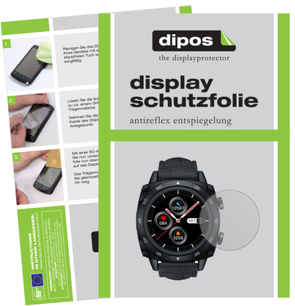 Matte Displayschutzfolie von dipos passend für Cubot C3 Smartwatch, präziser Zuschnitt und blasenfrei montiert