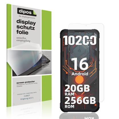 Matte Displayschutzfolie von dipos passend für CUBOT Kingkong ACE 5, präziser Zuschnitt und blasenfrei montiert