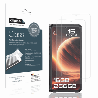 Matte Displayschutzfolie von dipos passend für CUBOT Kingkong ES 3, 9H kratzfest und blasenfrei montiert