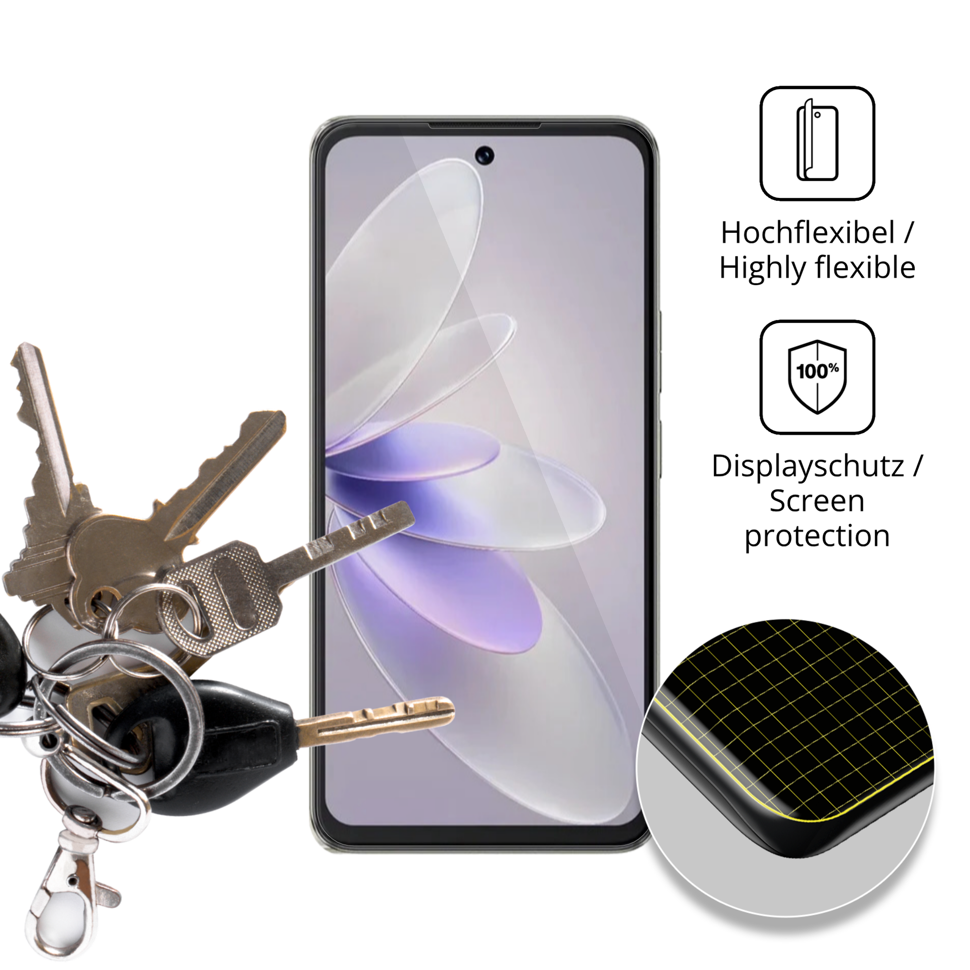 dipos Displayschutz für Cubot Note 60, transparente Oberfläche, geringe Dicke und perfekte Passform