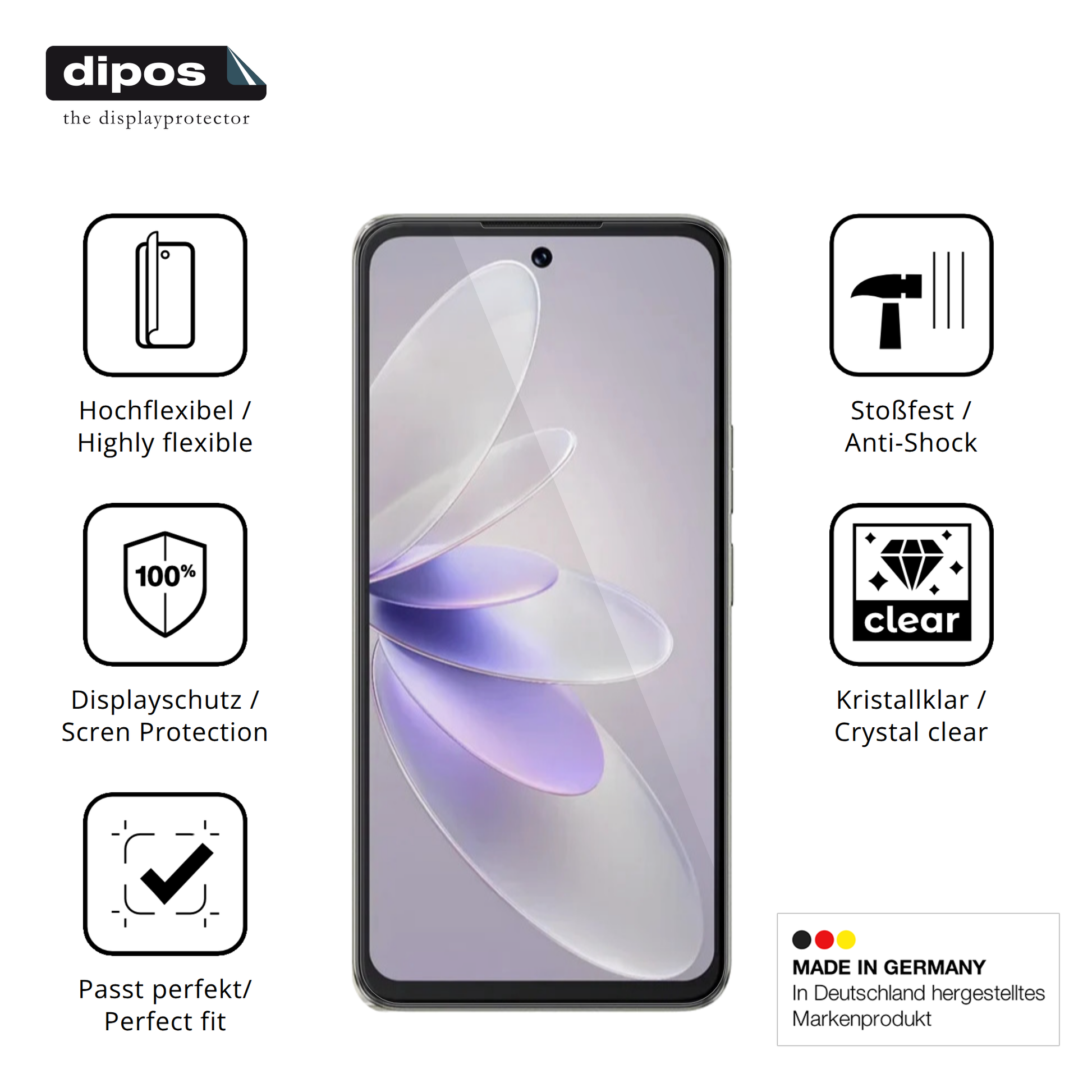 Displayschutz hergestellt in Deutschland, höchste Qualität made in Germany