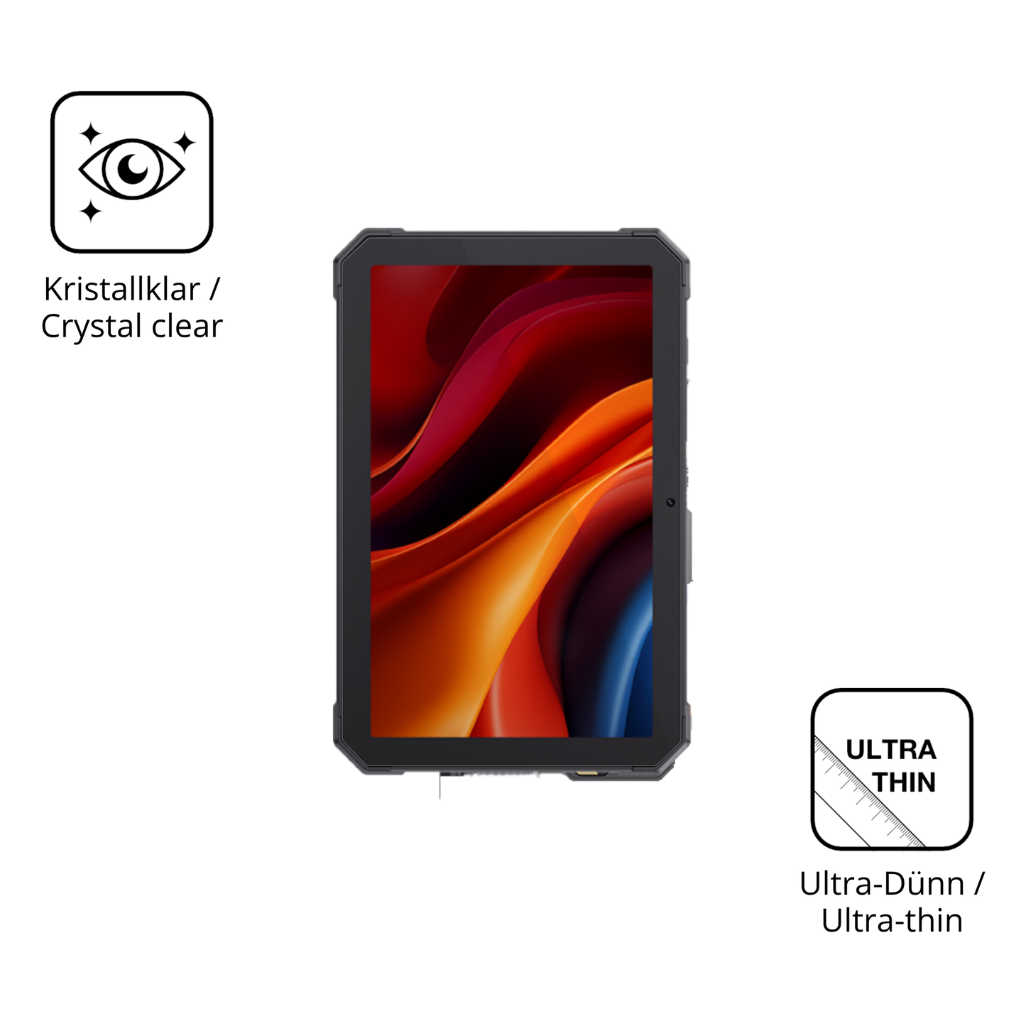 Dünne und klare Folie passend zugeschnitten für CUBOT Tab Kingkong Mini 8.68 Zoll