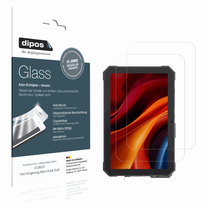 Klare Displayschutzfolie von dipos passend für CUBOT Tab Kingkong Mini 8.68 Zoll, 9H kratzfest und blasenfrei montiert
