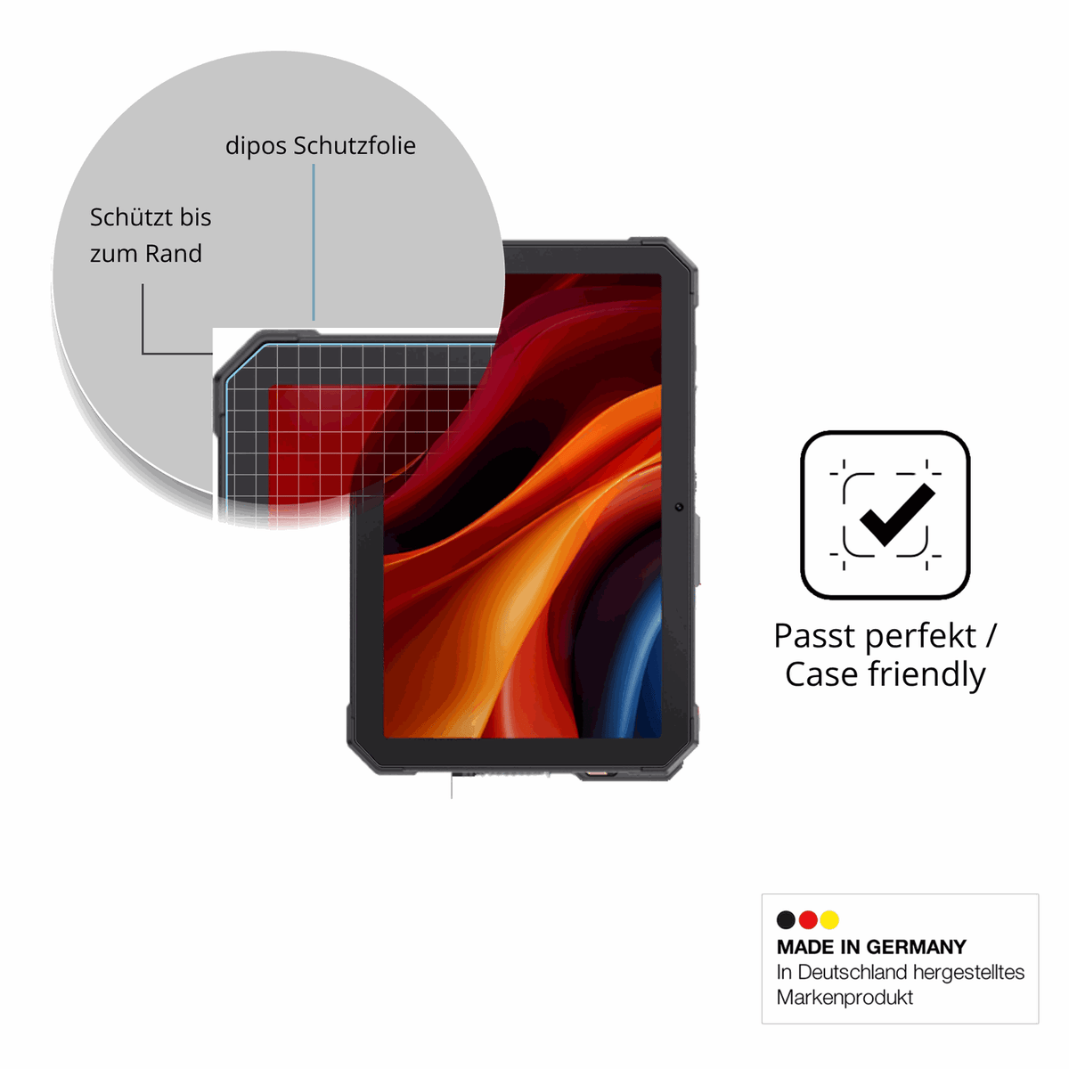 Besonders flexibler Displayschutz mit Anti-Shock-Schicht im Materialmix