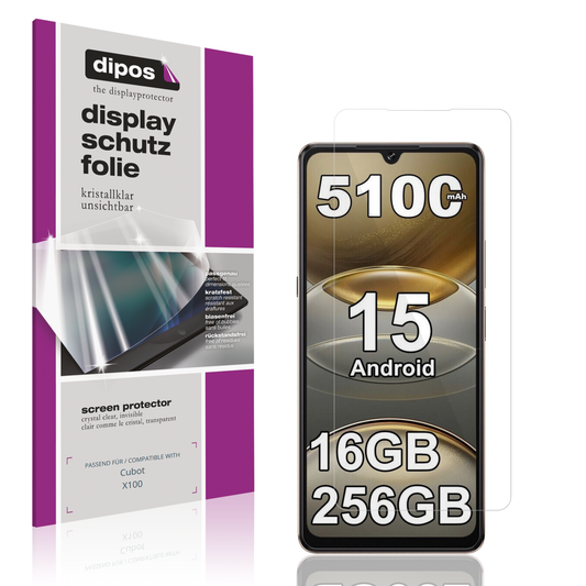 Klare Displayschutzfolie von dipos passend für cubotx100, präziser Zuschnitt und blasenfrei montiert