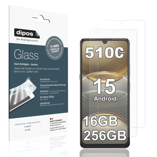 Matte Displayschutzfolie von dipos passend für cubotx100, 9H kratzfest und blasenfrei montiert