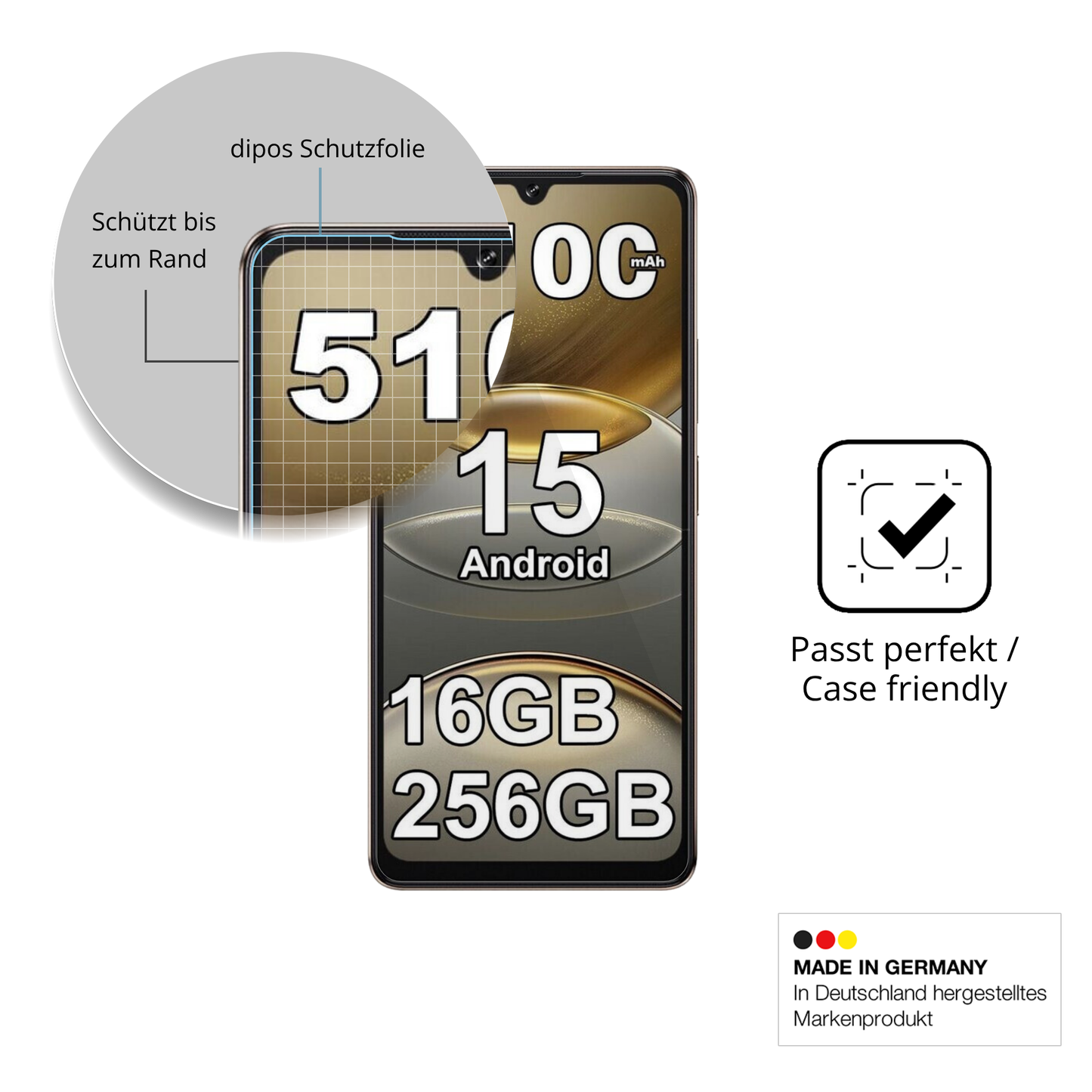 Besonders flexibler Displayschutz mit Anti-Shock-Schicht im Materialmix
