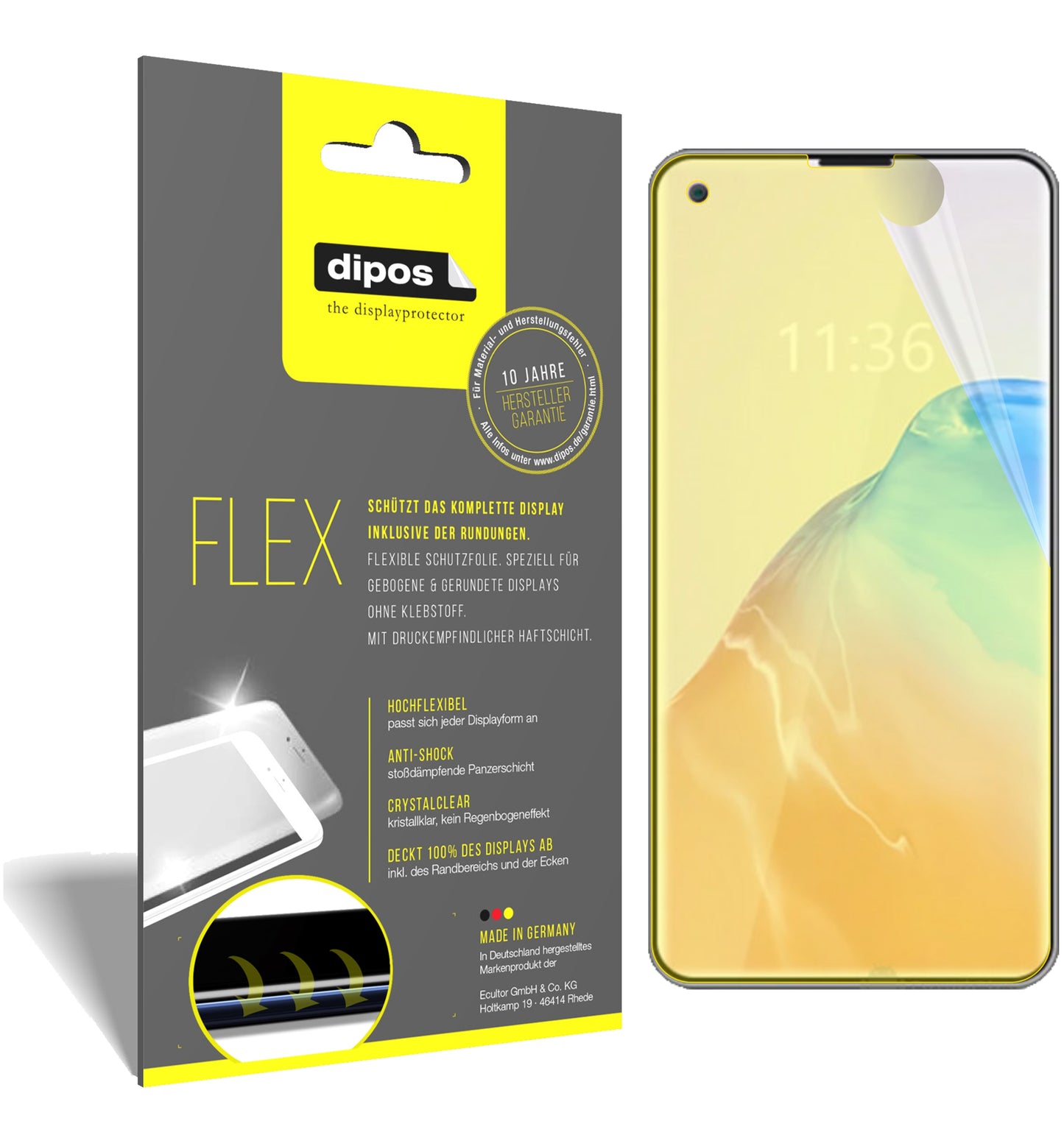 Klare Displayschutzfolie von dipos passend für Cubot X30, 100% Displayabdeckung und blasenfreie Montage