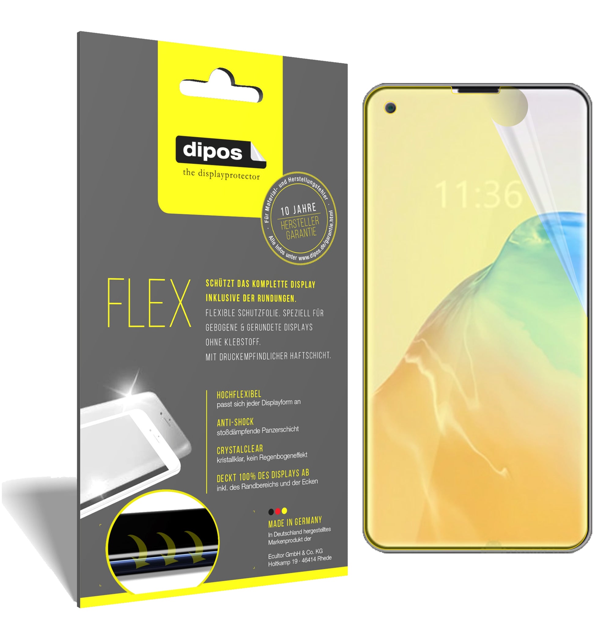 Klare Displayschutzfolie von dipos passend für Cubot X30, 100% Displayabdeckung und blasenfreie Montage