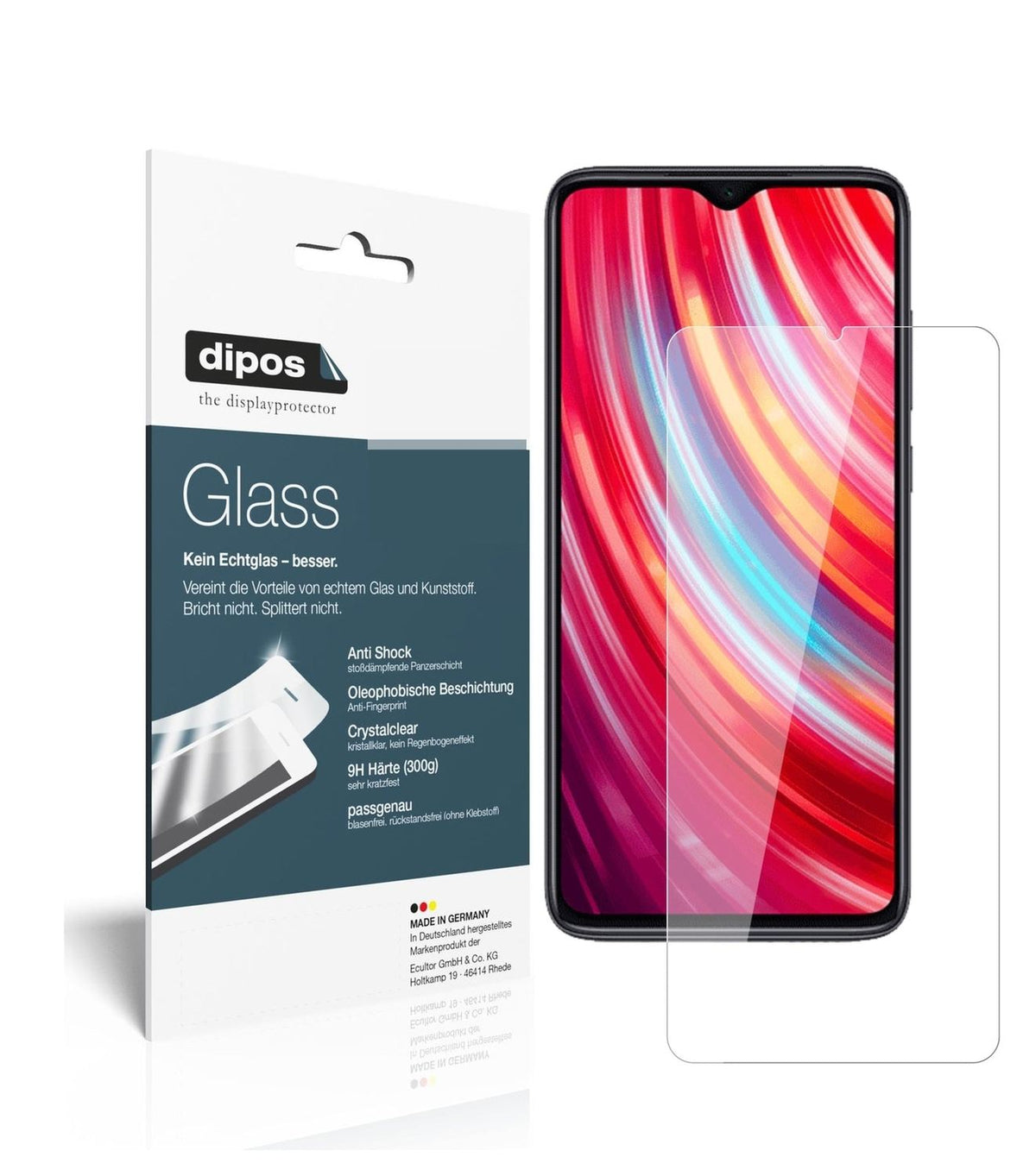 1x 9H Schutzfolie für Xiaomi Redmi Note 8 Panzerfolie