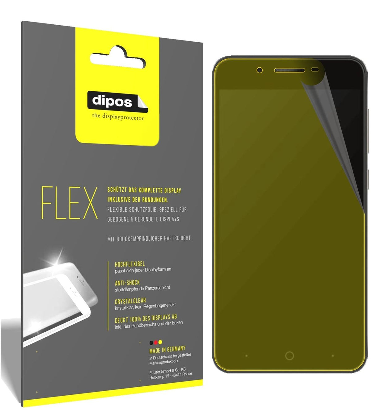 2x 3D Full Cover Schutzfolie für ZTE Blade A610 Plus