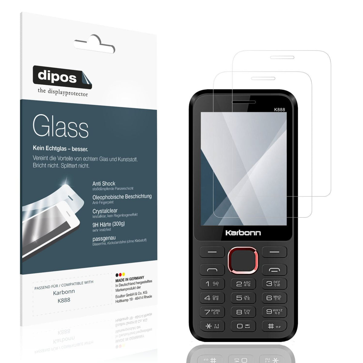2x 9H Schutzfolie für Karbonn K888 Panzerfolie