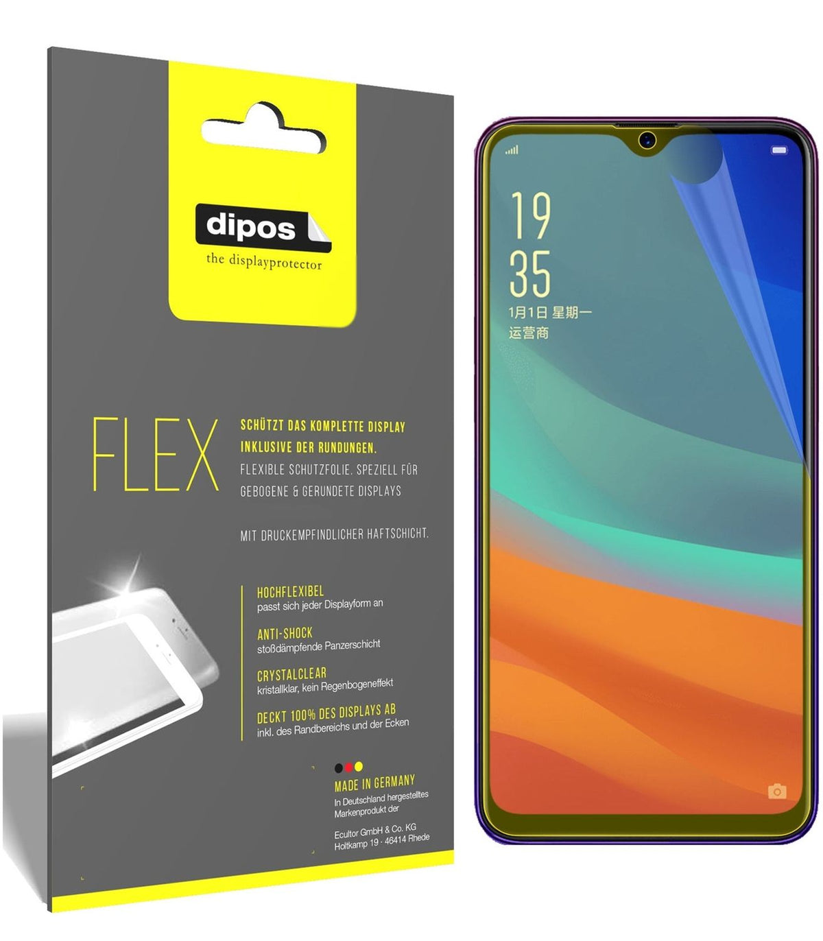 2x 3D Full Cover Schutzfolie für Oppo A7x