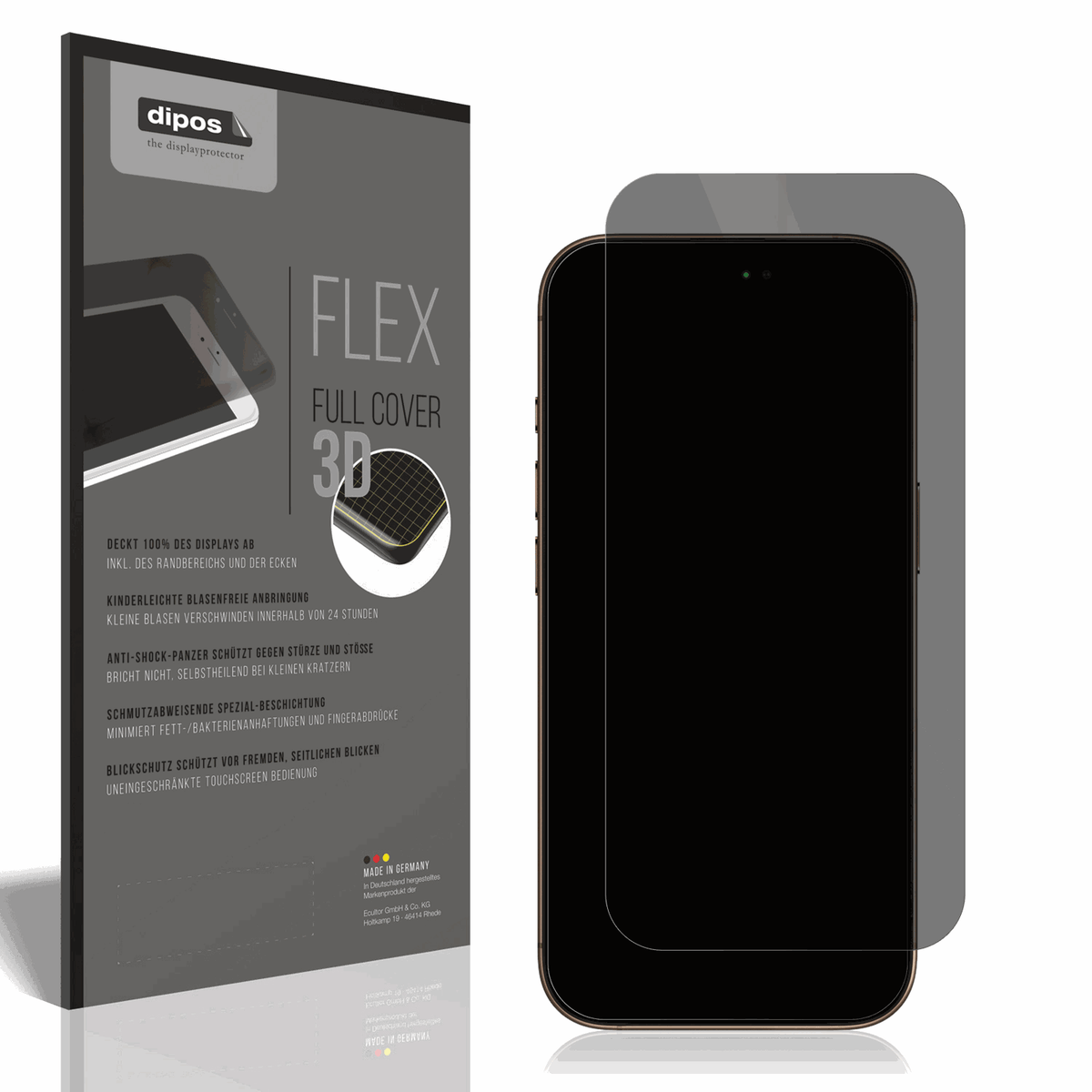 Full Cover Privacy Blickschutzfolie für Apple iPhone 16 Pro