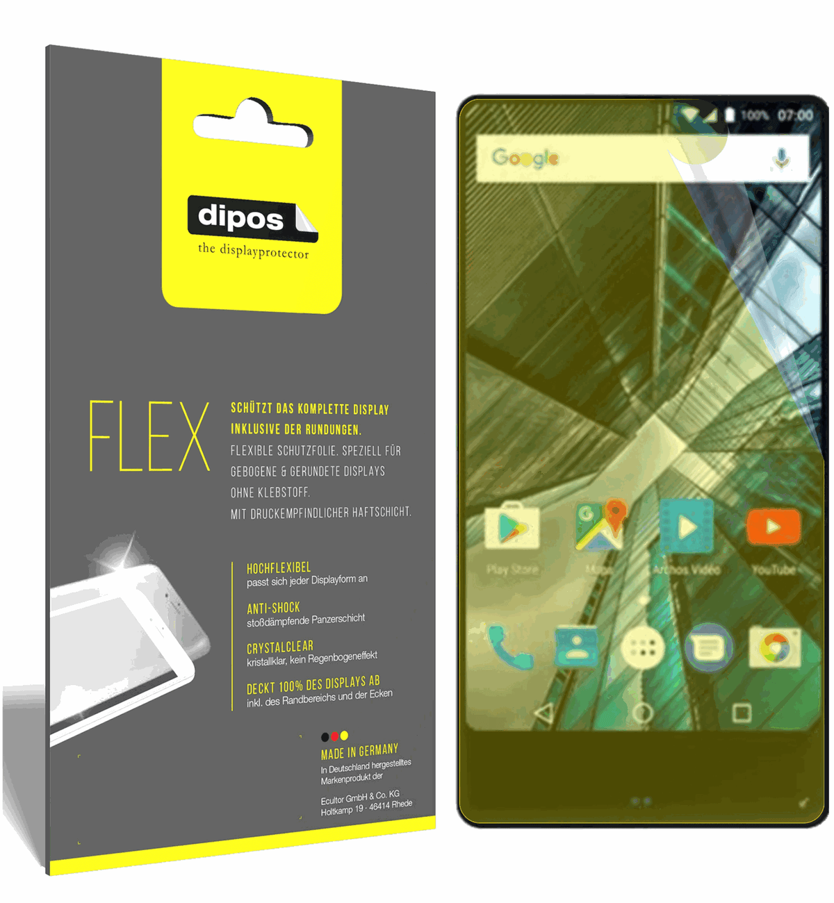 3x 3D Full Cover Schutzfolie für Archos Sense 55 S