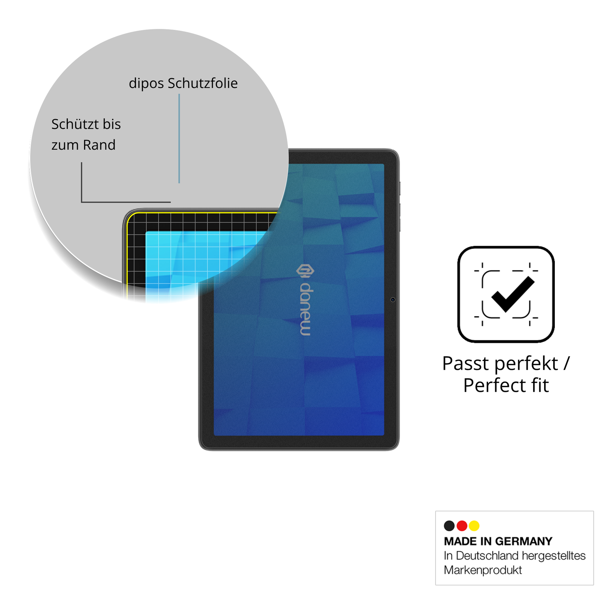 Schutz gegen Kratzer auf dem Danew DSlide 115 Glas durch Schlüssel oder Ähnliches