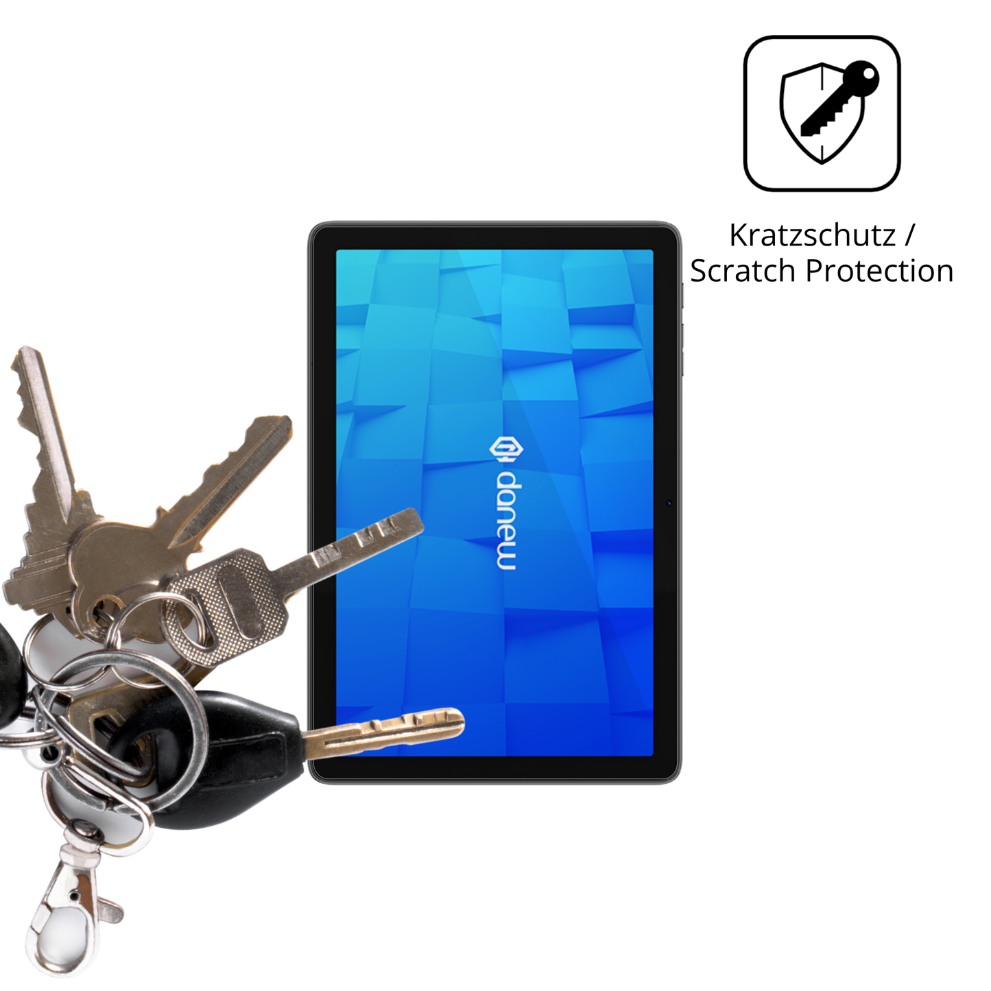 Schutz gegen Kratzer auf dem Danew DSlide 115 Glas durch Schlüssel oder Ähnliches