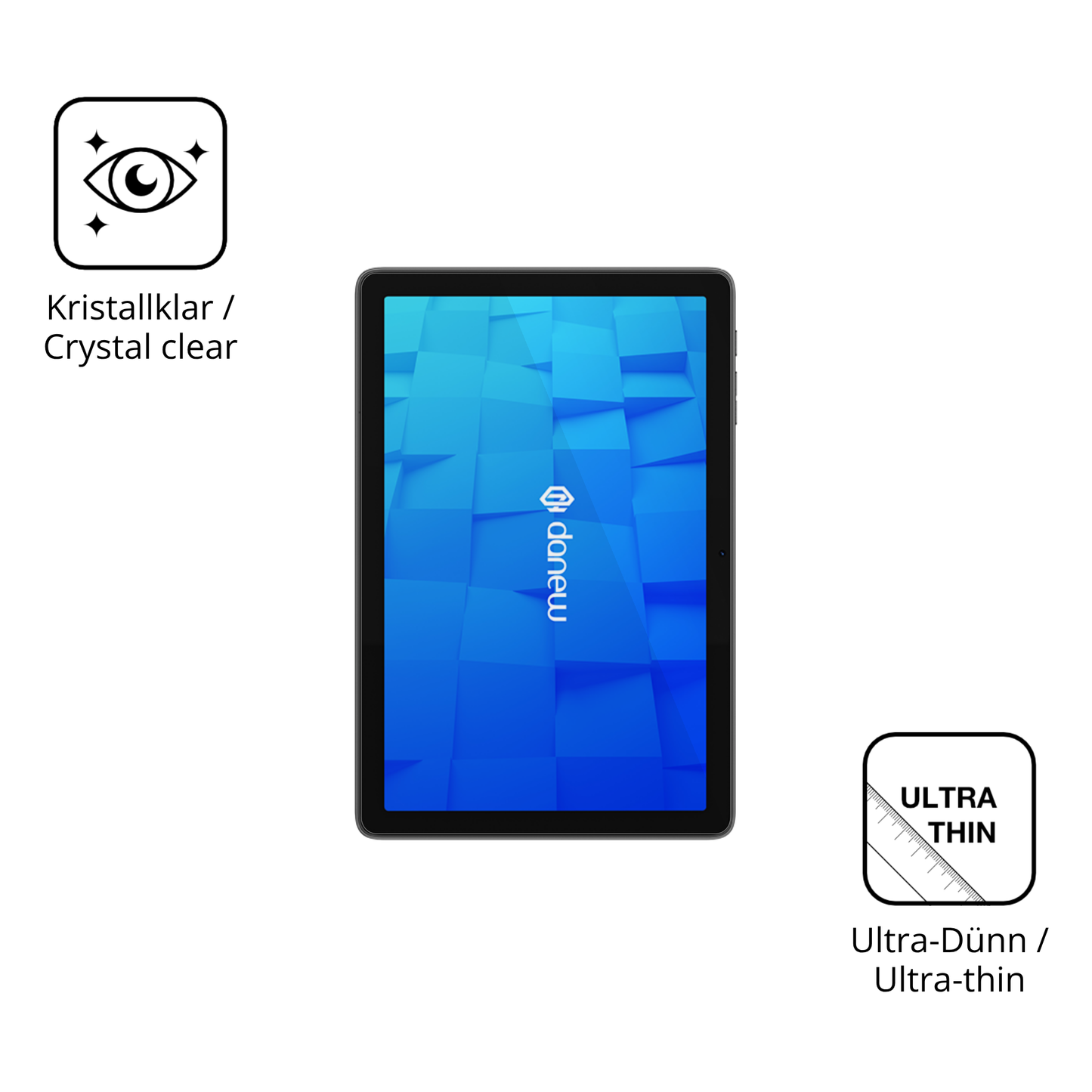 Dünne und klare Folie passend zugeschnitten für Danew DSlide 115