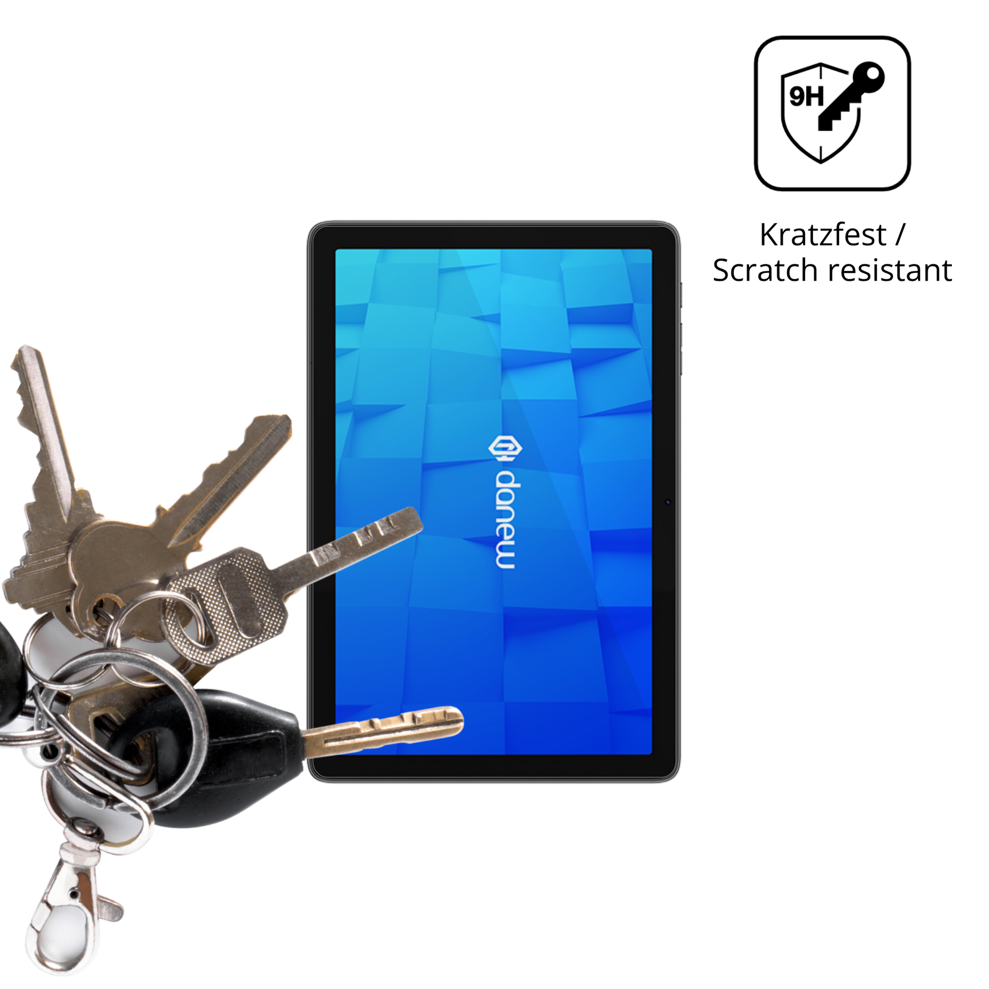 dipos Displayschutz für Danew DSlide 115, transparente Oberfläche, perfekte Passform auch für die Rundungen