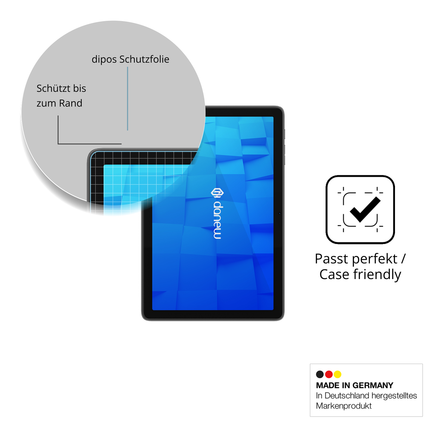 Besonders flexibler Displayschutz mit Anti-Shock-Schicht im Materialmix