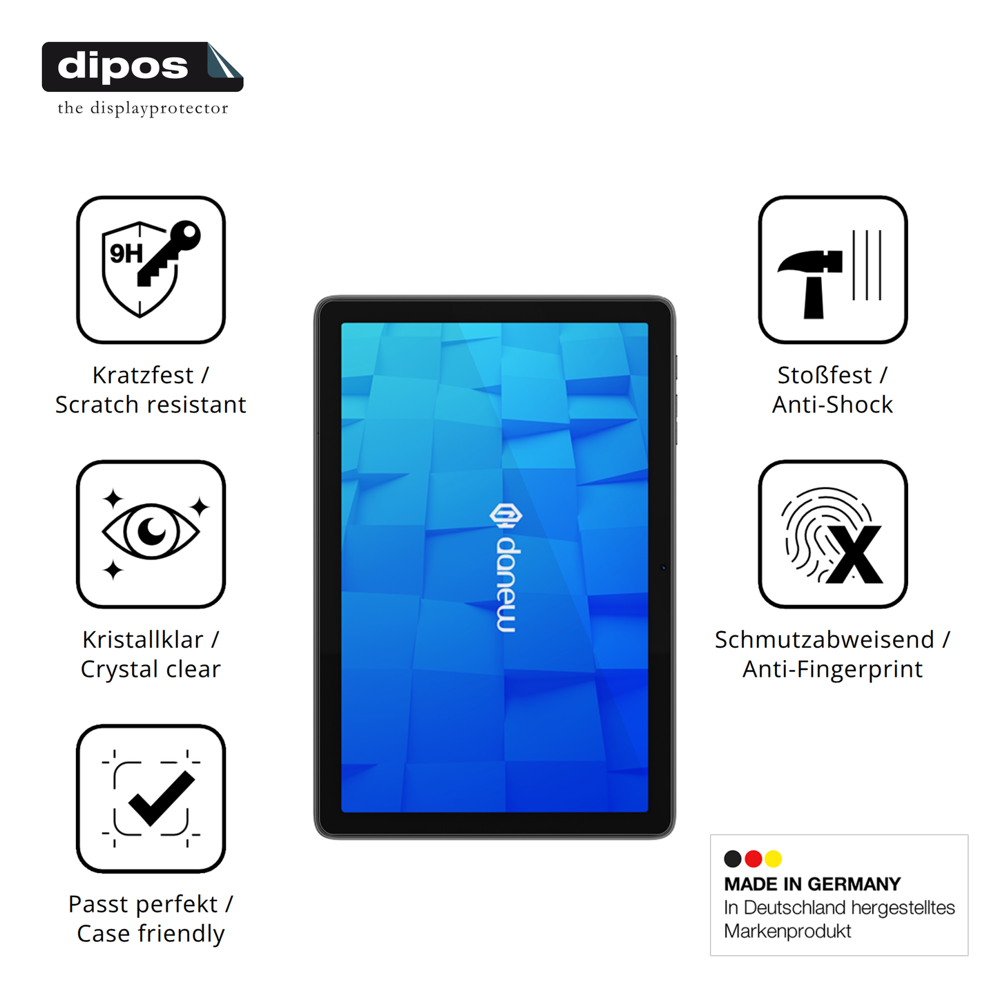 Displayschutz hergestellt in Deutschland, höchste Qualität made in Germany