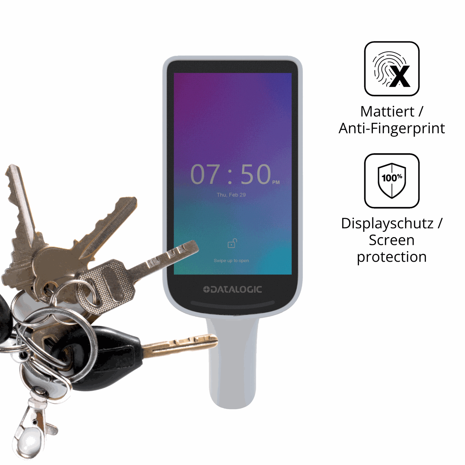 dipos Displayschutz für Datalogic Joya Smart Smart Plus, mattierte Oberfläche, Blickschutzfilter und perfekter Passform