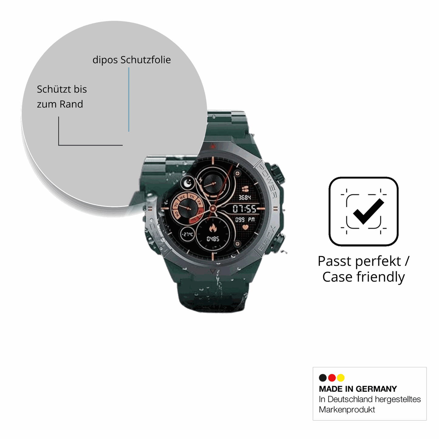 Besonders flexibler Displayschutz mit Anti-Shock-Schicht im Materialmix