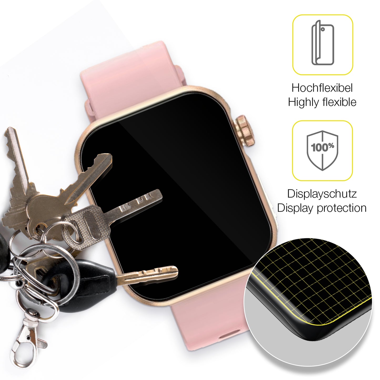 dipos Displayschutz für Dekelife N-G39 1.85 Zoll, transparente Oberfläche, geringe Dicke und perfekte Passform