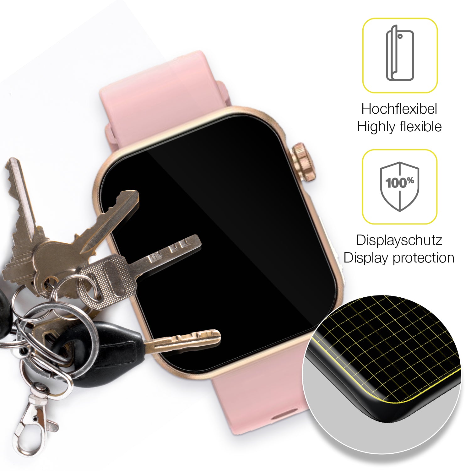 dipos Displayschutz für Dekelife N-G39 1.85 Zoll, transparente Oberfläche, geringe Dicke und perfekte Passform